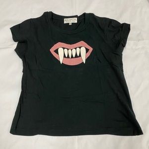 Wildfox Vampire Lips Cropped Shirt